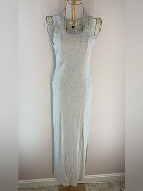 Universal Thread Cotton Sleeveless Ribbed Maxi Dress - Small - Light Grey
